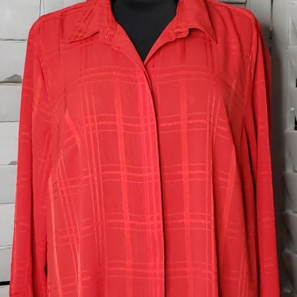 *NEW DIRECTION* STUNNING RED BLOUSE - Picture 3 of 15